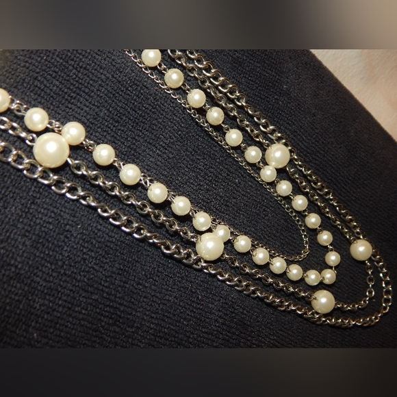 Handmade silver chain and pearl 3pc set - Picture 7 of 8